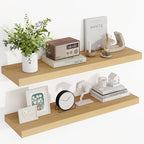 Acovy 36 Inch Floating Shelves, 3D Textured Wood Grain, Wooden Shelves by Acovy
