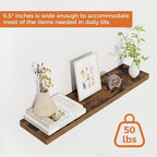 Fun Memories Floating Shelves for Wall, 27.5" Rustic Wood Deep Wall Mounted - Image 5