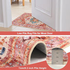 Yamaziot Washable Area Rug for Bedroom, 3x5 Non-Slip Boho Entryway Rug | Stain - Image 6
