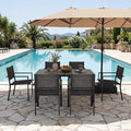 Aoxun 8-Piece Patio Table and Chairs Set & 15ft Patio Umbrella by Aoxun
