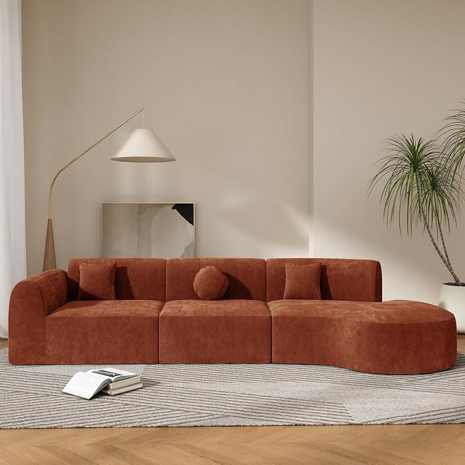 Merax 140" Curved Polyester Sectional Sofa Set, 7 Seat Modern Cloud Couch - Image 6