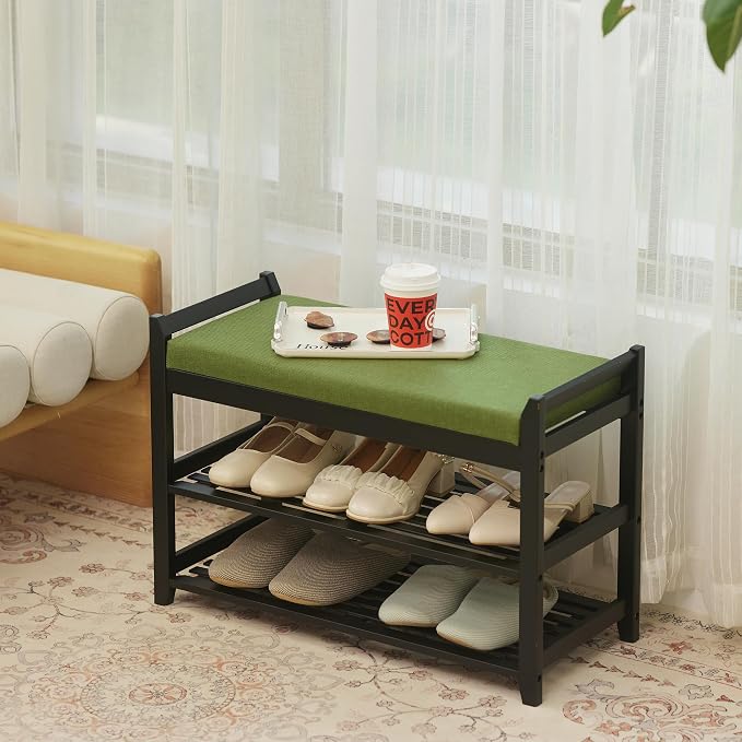 PETKABOO Shoe Rack Bench with Storage 27.6 in, Living Room - Image 2