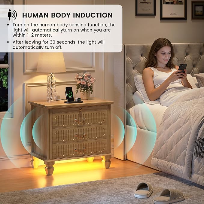 FREDEES 25.6'' Wide Bedside Table - Image 4