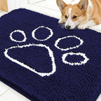 OLANLY Dog Door Mat for Muddy Paws 30x20, Paw Print Design Chenille Mud Mat | by OLANLY