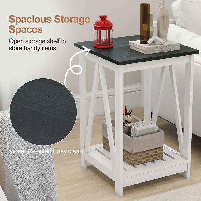 Farmhouse Square End Table, Accent Side Table - Image 5