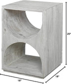 MY SWANKY HOME Elegant Scandi Contemporary Accent Table Solid Wood Distressed - Image 2