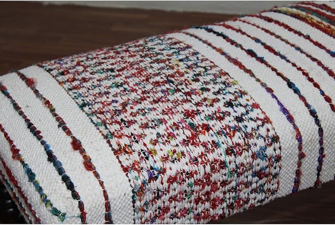 LR Home Multicolor Handmade Upholstered Bench - Image 4