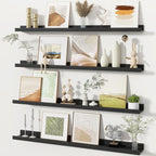 Fun Memories Picture Ledge Shelves Set of 4, 36 Inch Rustic Wall Mounted by FunMemories