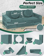 Lunix LX15 14pcs Modular Kids Play Couch, Design-Patent Child Sectional Sofa - Image 2