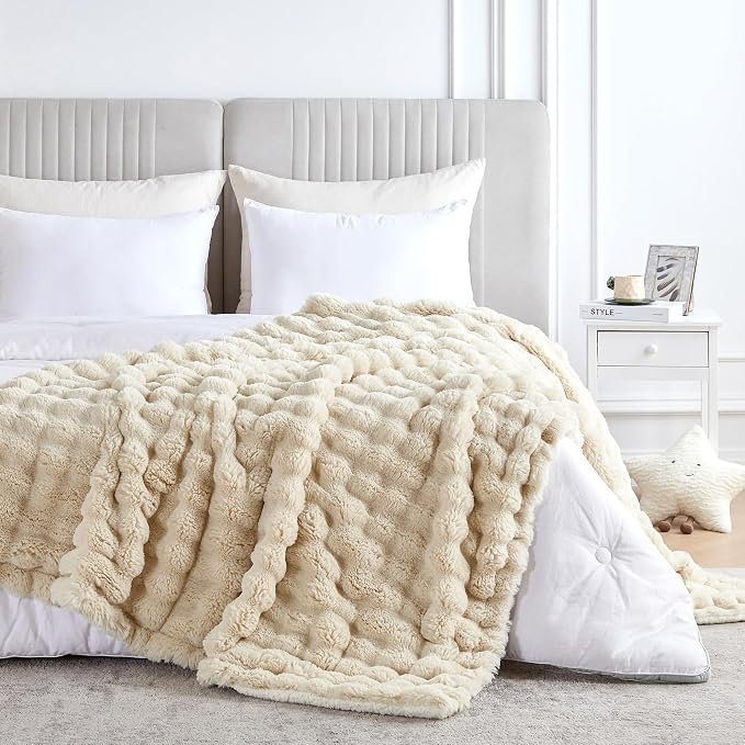 50x60 Inches Ultra-Soft Fuzzy Faux Fur Plush Throw Blanket - Image 5
