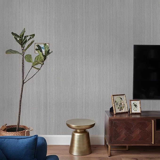 Grasscloth Peel and Stick Wallpaper Modern 15.7in x 196.8in Textured Linen - Image 8