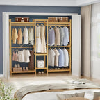 Homykic Bamboo Closet System Clothes Rack, Large Freestanding Garment Rack - Image 7