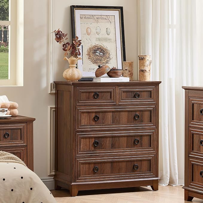 Joaxswe Farmhouse 5 Drawer Dresser - Image 6