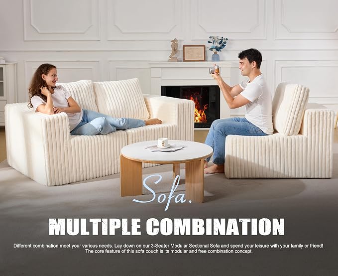 Modular Sectional Sofa 3-Seater Modular Couch - Image 6