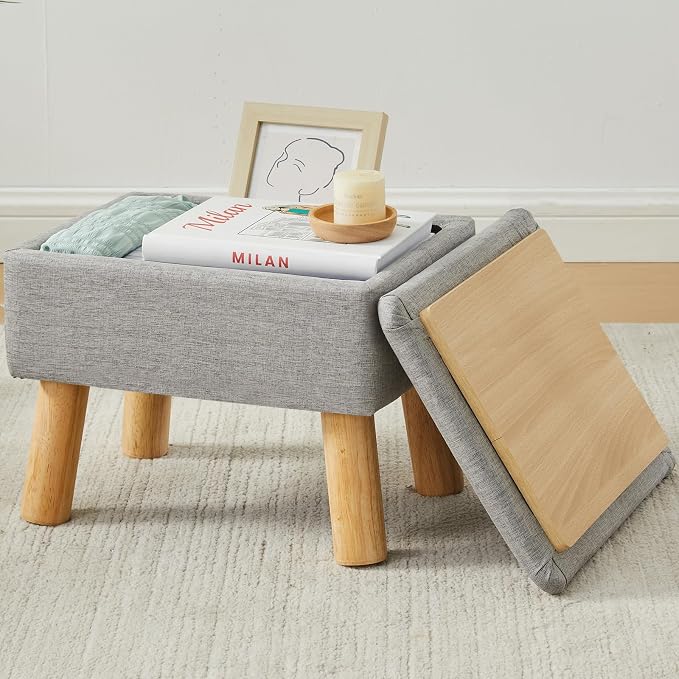 Storage Ottoman, Small Foot Stool Ottoman by FIMIVIBI