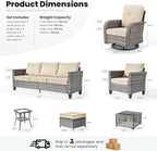 ovios 9 Pieces Patio Furniture Set, Outdoor Wicker Sofa Couch - Image 9