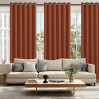 Fall Blackout Curtains for Bedroom Burnt Ochre 70 x 84 Inch 2 Panel | Thermal - Image 6