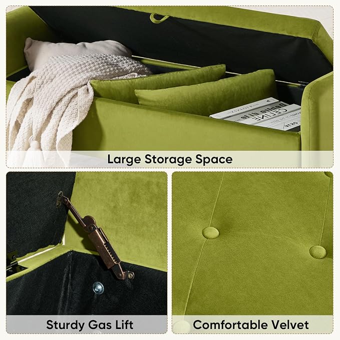 48" End of Bed Bench, Modern Storage Benches - Image 3