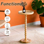 Small Side Table, Rattan Drink Table, Round Side Table - Image 5