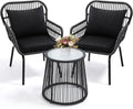 wildformers 3 Pieces Rattan Wicker Bistro Set, Outdoor Conversation Set by wildformers