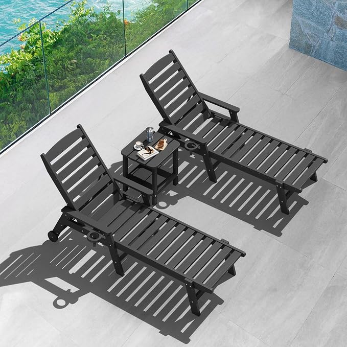 SERWALL Adirondack Table Set of 6, Outdoor Side Table- Gray - Image 6