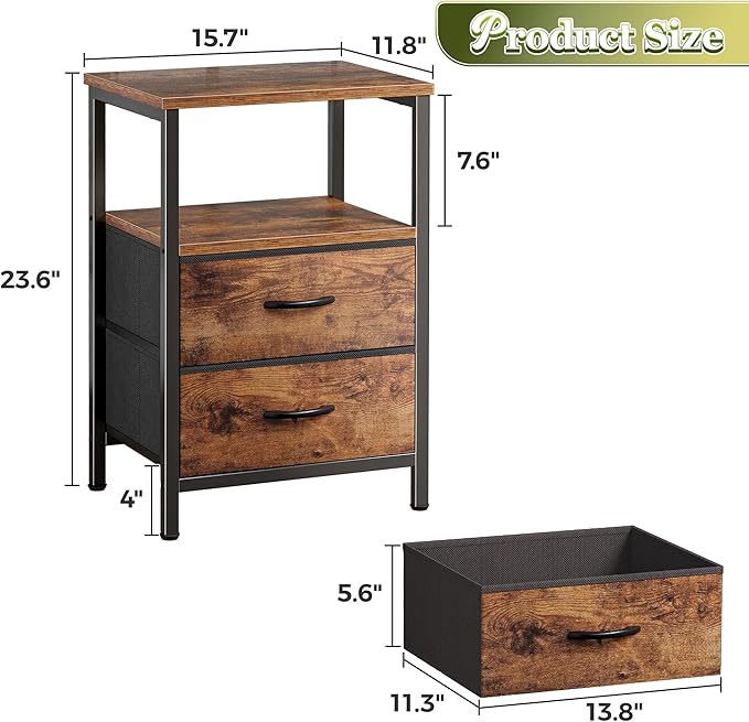 Huuger Night Stand Set 2, Nightstand - Image 3
