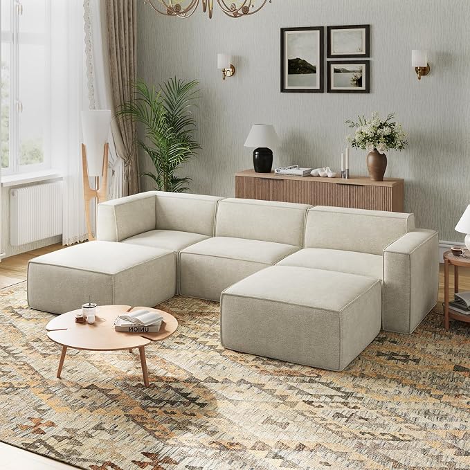 Novilla 109" Modular Sectional Sofa, No Assembly Cloud Sectional Couch by Novilla