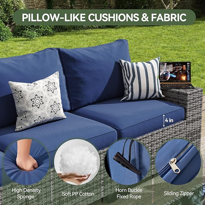 Aoxun 6-Piece Patio Sectional Sofa - Image 3