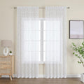 Furman Sheer White Curtains 90 inches Long by OWENIE