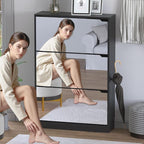 BORNOON Shoe Cabinet with 3-Flip Mirror Drawers, Freestanding Shoe Rack - Image 3