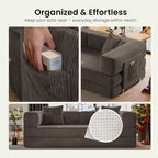 78.8" Convertible Futon Sofa Bed, Corduroy Futon Couch - Image 8