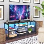 YGEOMER Entertainment Center for TVs Up to 55 Inch, Entertainment Stand - Image 6