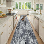 RELEANY Washable Runner 2'6"x12' Abstract Area Rug by RELEANY