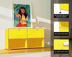 Metal Sideboard with 2 Flap Doors, DIY Modern Home Furnishing, Foyer - Image 5