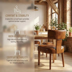 HNY Mid Century Modern Dining Chairs Set of 2, Farmhouse PU Leather Upholstered - Image 4