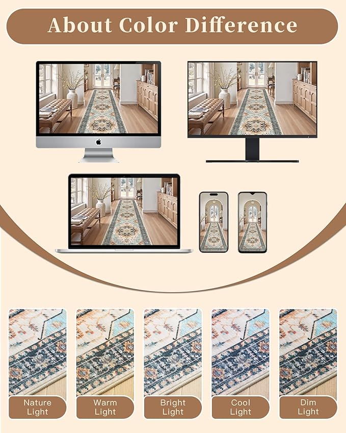 Madane Washable Runner Rugs 2x10 Long - Image 9