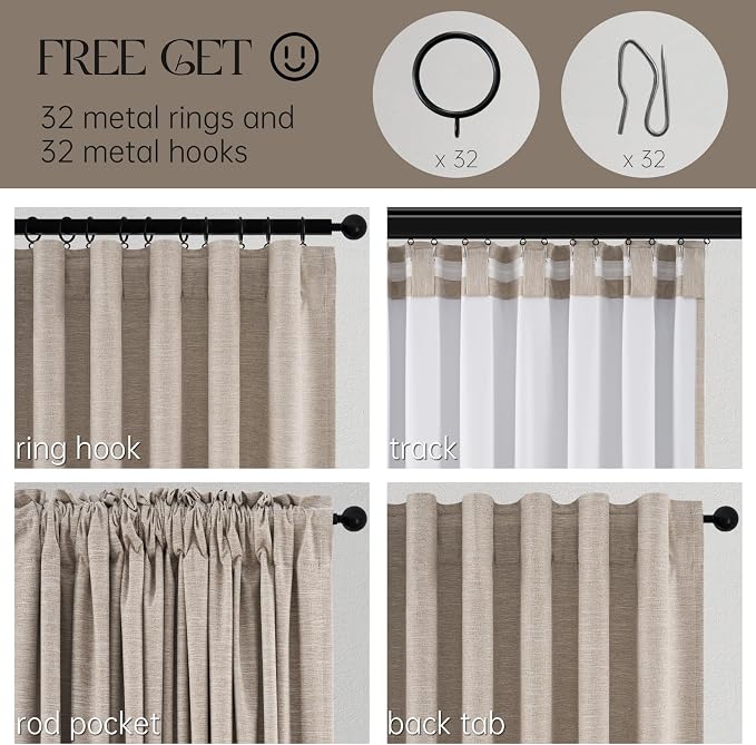 Linen Blackout Curtains 120 Inches Long - Image 4