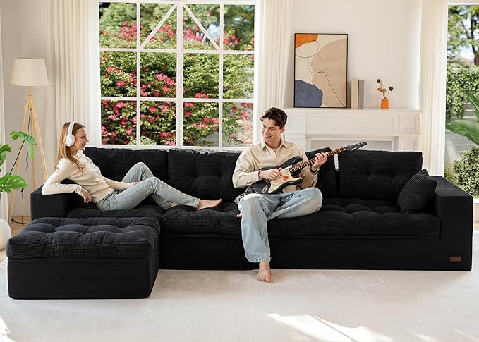 MAXYOYO 132" L Shaped Modular Sectional Sofa by MAXYOYO