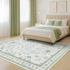 Cream Oushak 6x9 Bedroom Rug by HazoHaus