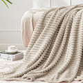 BEDELITE 3D Ribbed Linen Color Fleece Throw Blanket by BEDELITE