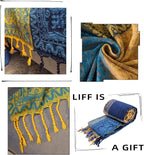 Bohemian Throw Blanket for Couch，Colorful Chenille Tassels Boho Woven Hippie - Image 4