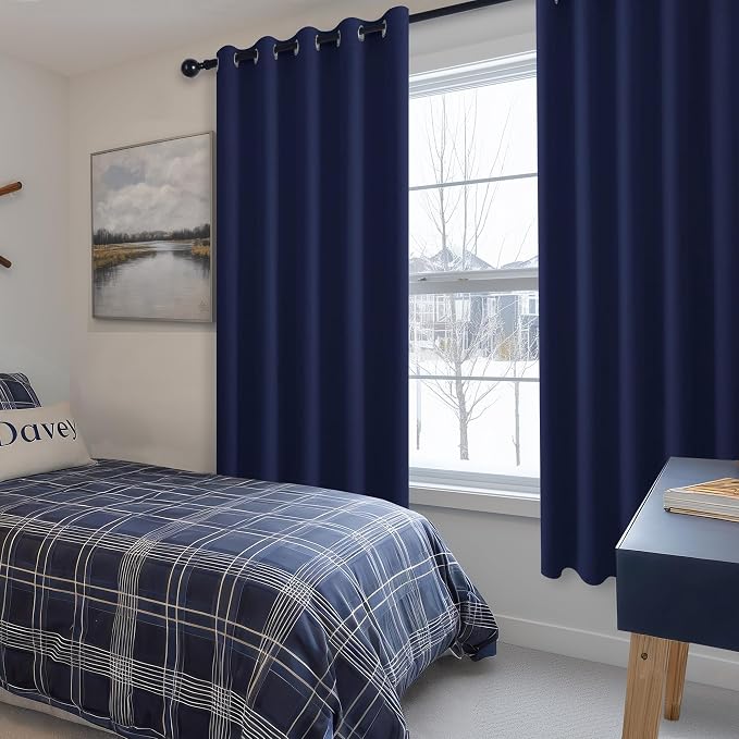 Grommet Blackout Curtains for Bedroom, 60 x 72 Inches, Window Drapes, Living - Image 6
