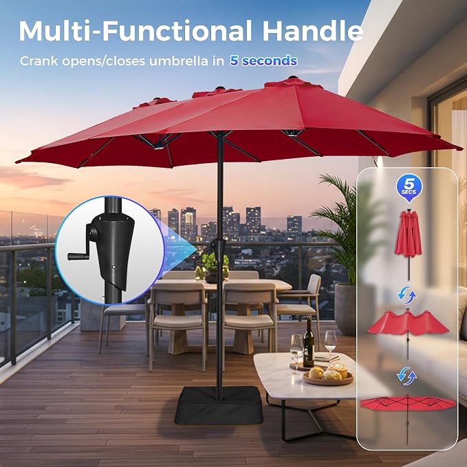 SUPERJARE 13FT Outdoor Patio Umbrella - Image 6