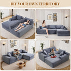 95" L Shaped Boneless Sectional Couches, Wide Armrest, Deep Seat, Memory Foam - Image 8