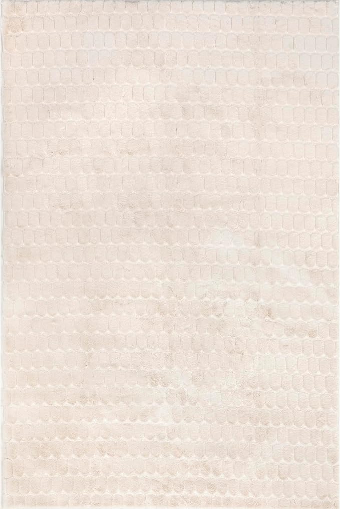 nuLOOM Nia Beige Geometric Washable Area Rug - Image 6