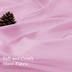 Light Pink Sheer Curtains 63 Inch Length 2 Pcs, Dual Rod Pockets Light - Image 8