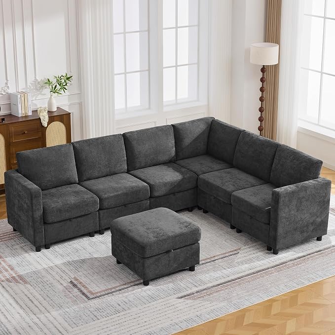 104'' V Shaped Modular Sofa, Sectional Couch by WUTUTUEE