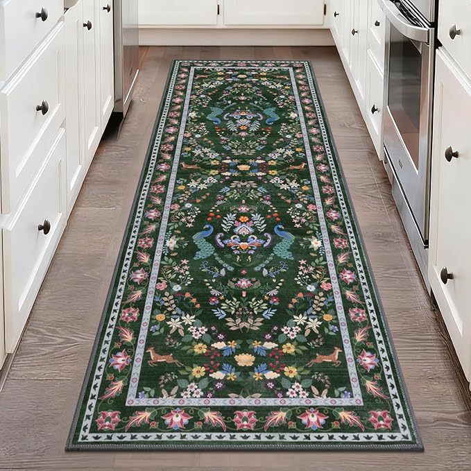 HEBE Hallway Runner Rug 2'x6', Washable Non Slip Kitchen Rug Runner | Soft Boho by HEBE