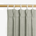 Joydeco Greyish White Pinch Pleated Thick Linen Curtains 84 Inch Long 2 Panel by JOYDECO