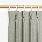 Joydeco Greyish White Pinch Pleated Thick Linen Curtains 96 Inch Long 2 Panel by JOYDECO